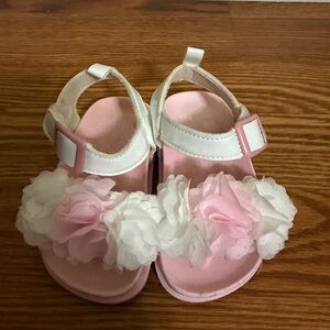 Adorable Pink and White Toddler Sandals